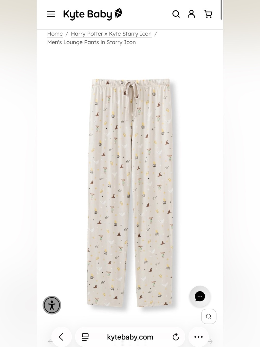 Kyte BABY Harry Potter Starry Icon Men’s Lounge Pajama Pants